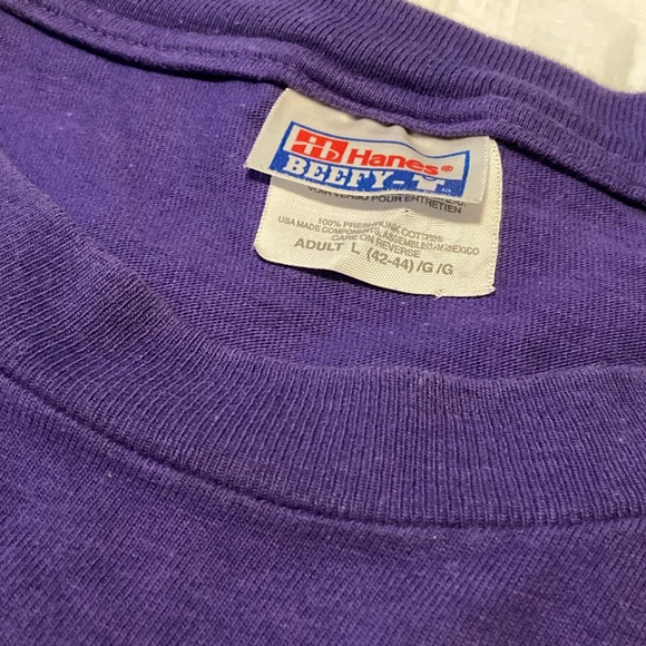 Vintage 90s The Orleans purple crocodile jazz beefy Hanes tshirt mens size large - Picture 6 of 6